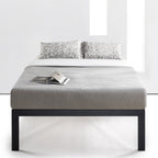 Full size 18 Inch Easy Assemble Metal Platform Bed Frame Wooden Slats