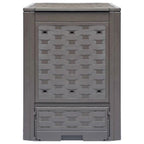 Set of 2 - Outdoor Garden 158 Gallon Compost Bin Set in Brown Plastic Rattan
