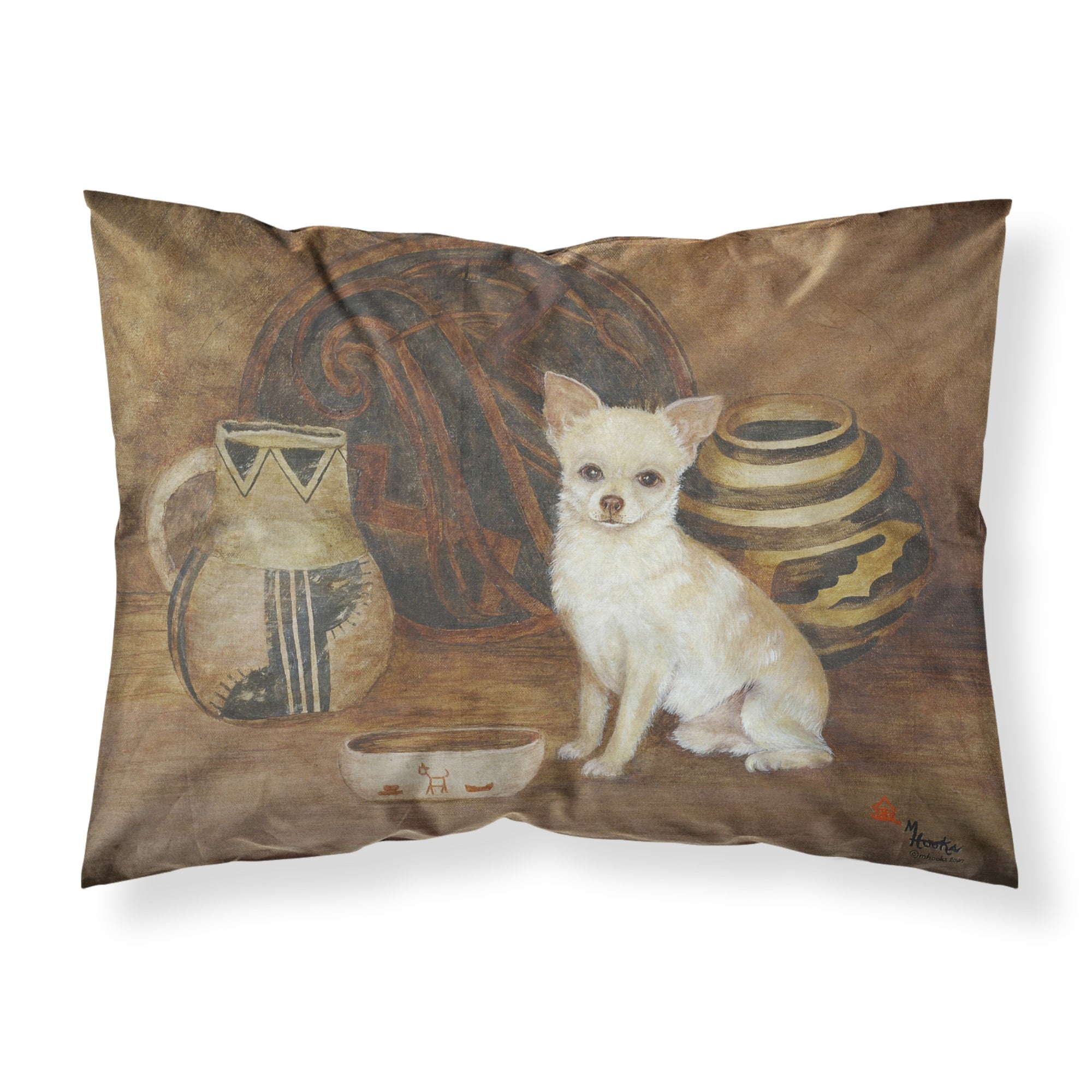 'Caroline'S Treasures Mh1043Pillowcase Chihuahua Ancient History Fabric Standard Pillowcase, Large, Multicolor'