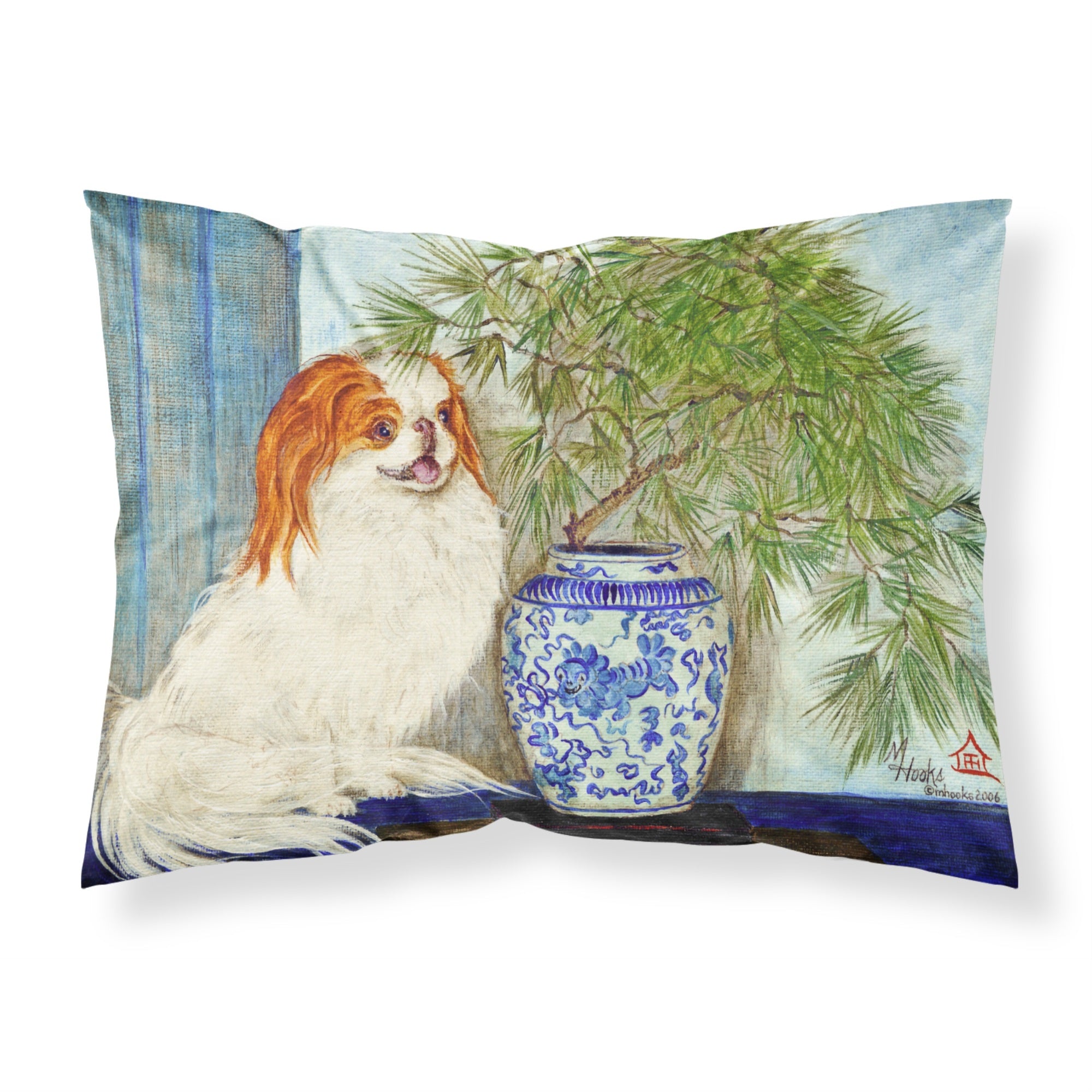 'Caroline'S Treasures Mh1048Pillowcase Japanese Chin Ming Vase Fabric Standard Pillowcase, Large, Multicolor'