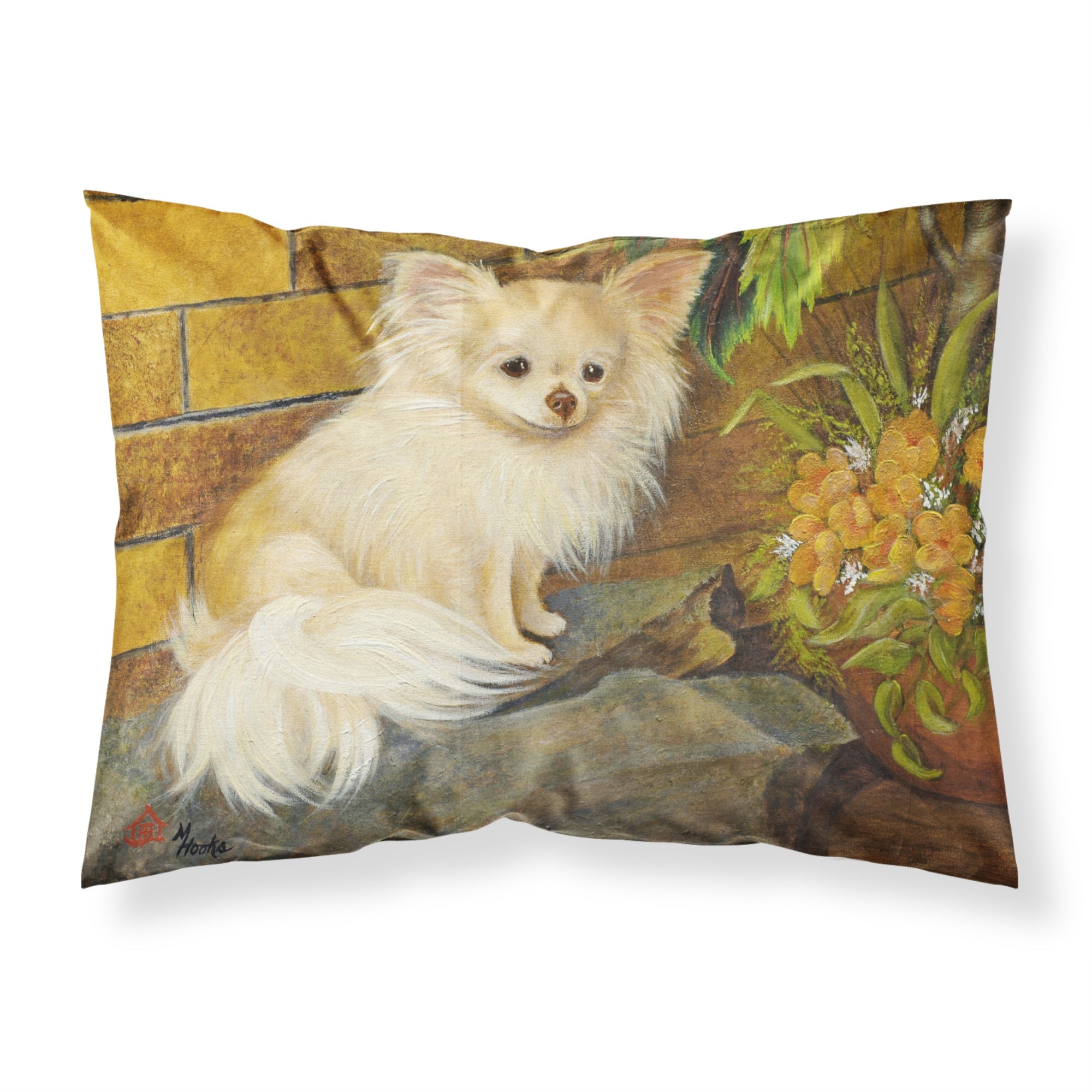 'Caroline'S Treasures Mh1053Pillowcase Chihuahua Just Basking Fabric Standard Pillowcase, Large, Multicolor'