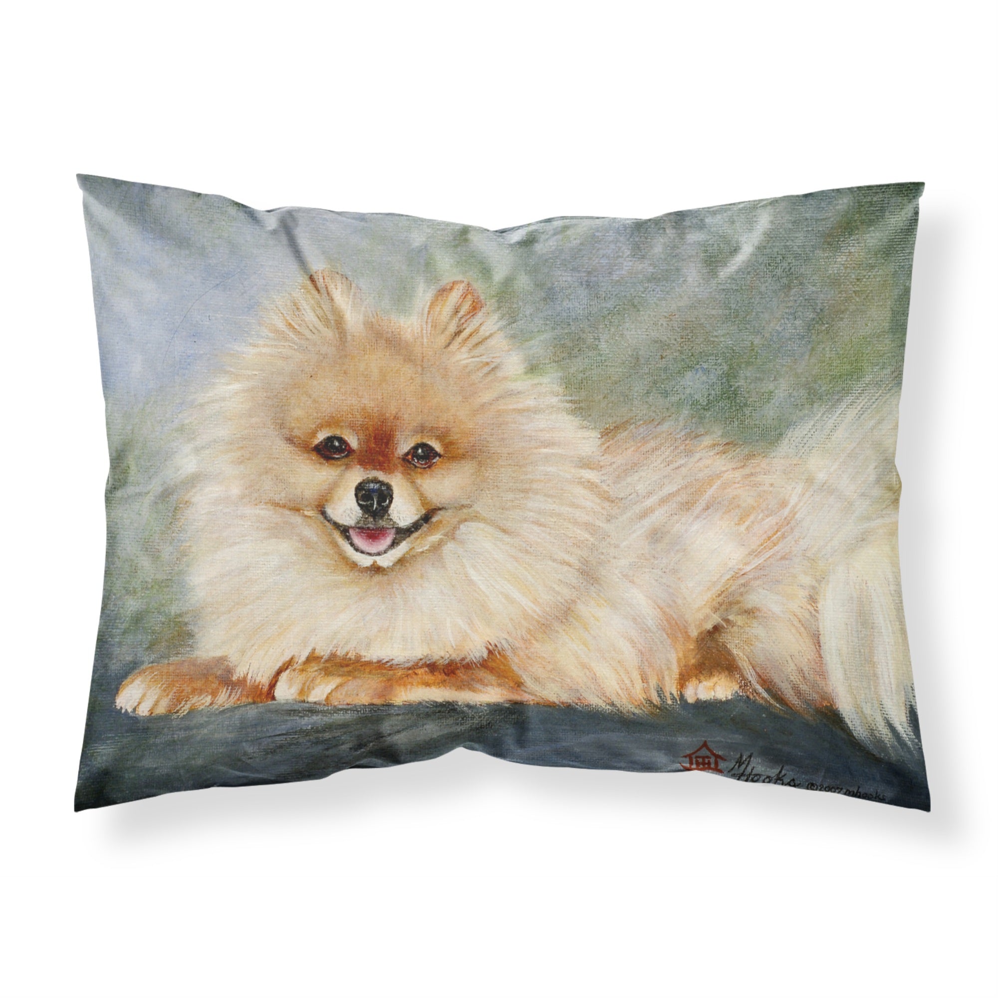 'Caroline'S Treasures Mh1055Pillowcase Pomeranian Full Body Fabric Standard Pillowcase, Large, Multicolor'