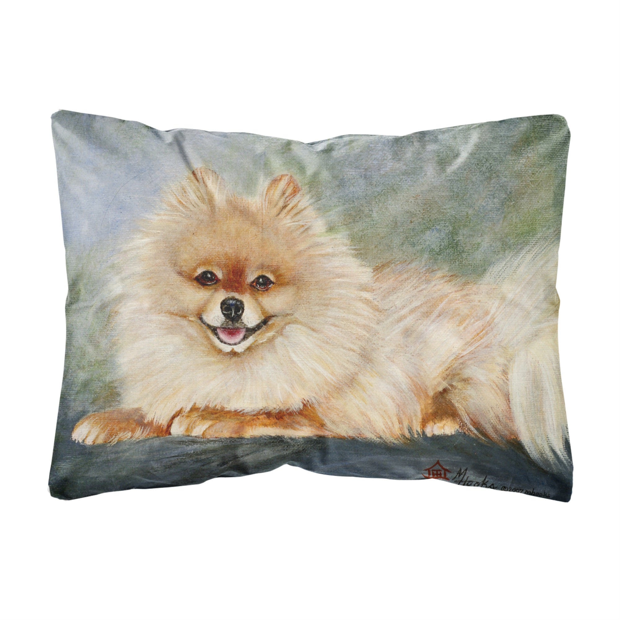 Carolines Treasures MH1055PW1216 Pomeranian Full Body Fabric Decorative Pillow, Large, Multicolor