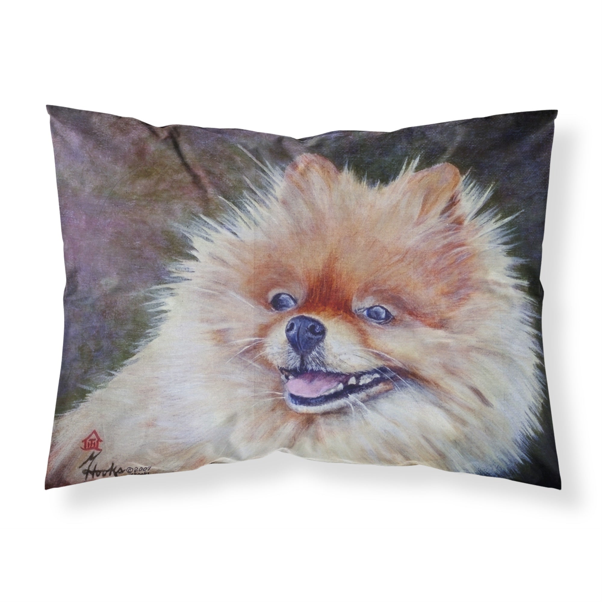 'Caroline'S Treasures Mh1056Pillowcase Pomeranian Head Fabric Standard Pillowcase, Large, Multicolor'