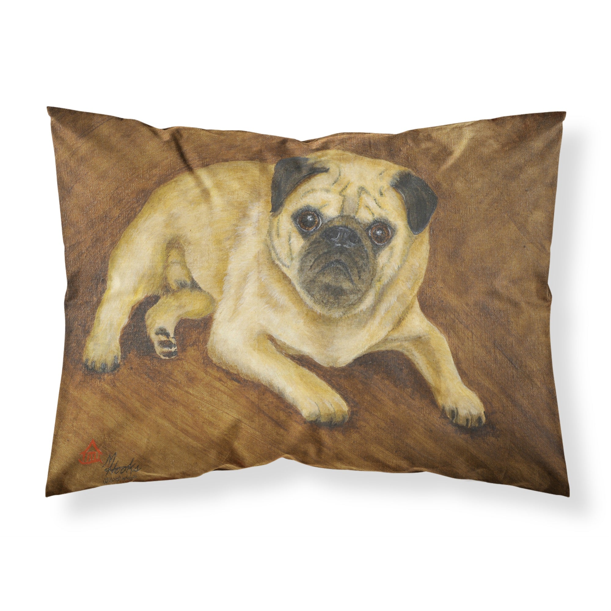 'Caroline'S Treasures ''Fawn Pug Roscoe'' Printed, Polyester Envelope Closure Pillowcase, Standard, Multicolor'