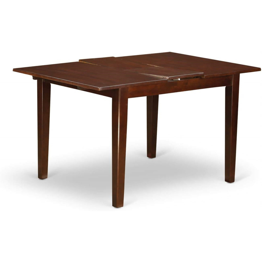 East West Furniture MILA5-MAH-W Milan 5 Piece Modern Set Includes a Rectangle Wooden Table with Butterfly Leaf and 4 Dining Room Chairs, 36x54 Inch