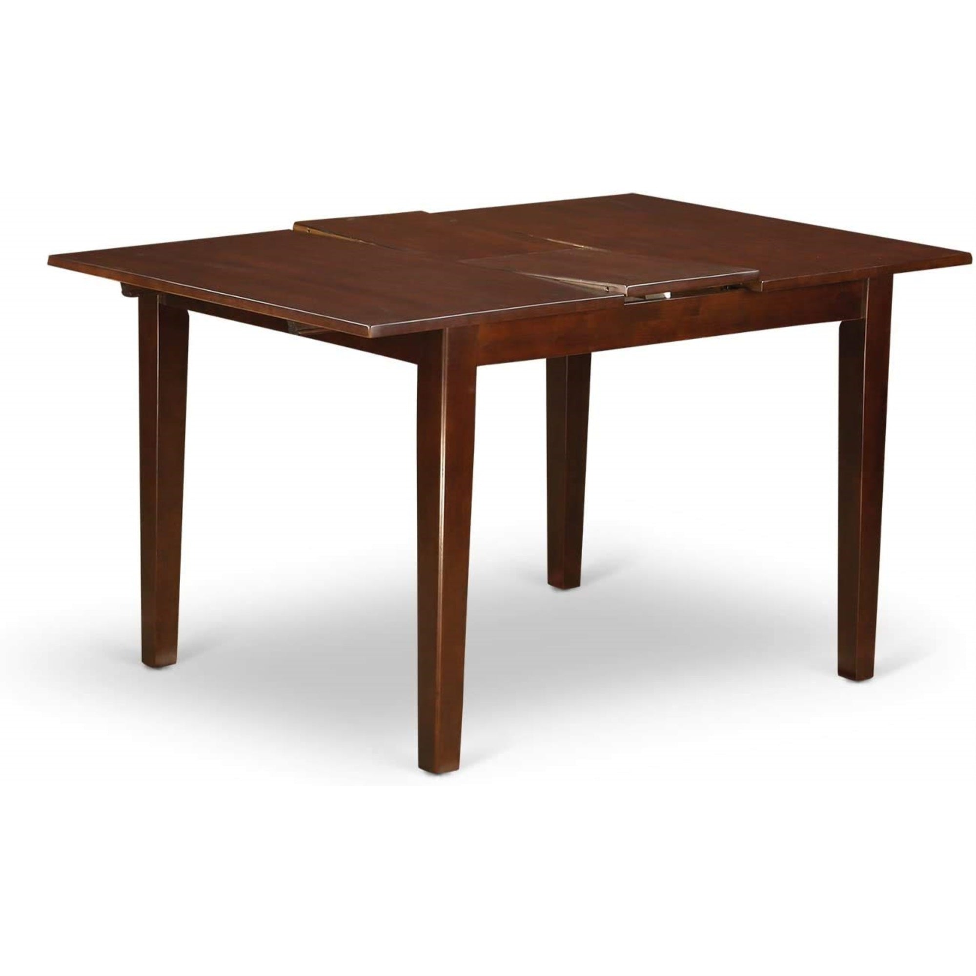 East West Furniture MILA5-MAH-W Milan 5 Piece Modern Set Includes a Rectangle Wooden Table with Butterfly Leaf and 4 Dining Room Chairs, 36x54 Inch