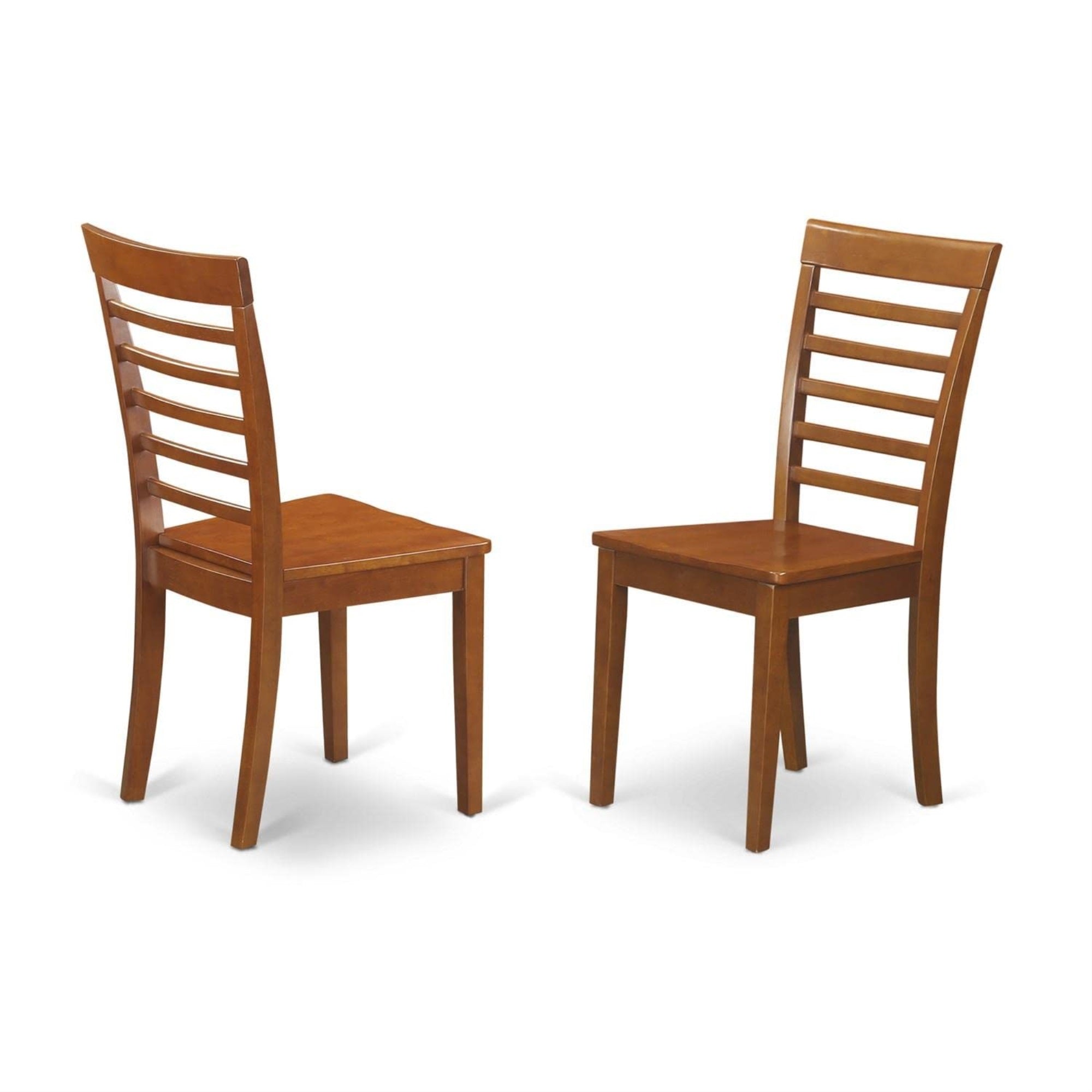 East West Furniture MILA5-SBR-W Milan 5 Piece Set for 4 Includes a Rectangle Kitchen Table with Butterfly Leaf and 4 Dining Room Chairs, 36x54 Inch