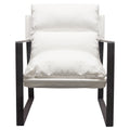 Miller Accent Sling Chair in White Linen Fabric w/ Black Powder Coated Metal Frame by Diamond Sofa