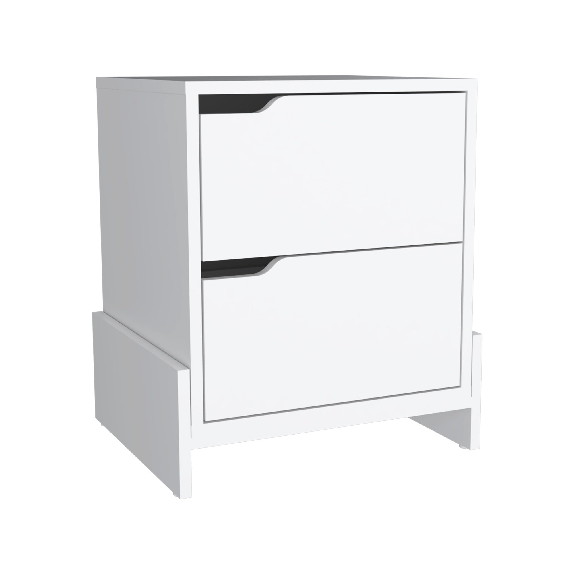 TUHOME Luss Nightstand, Bedside Table with 2-Drawers -White -Bedroom