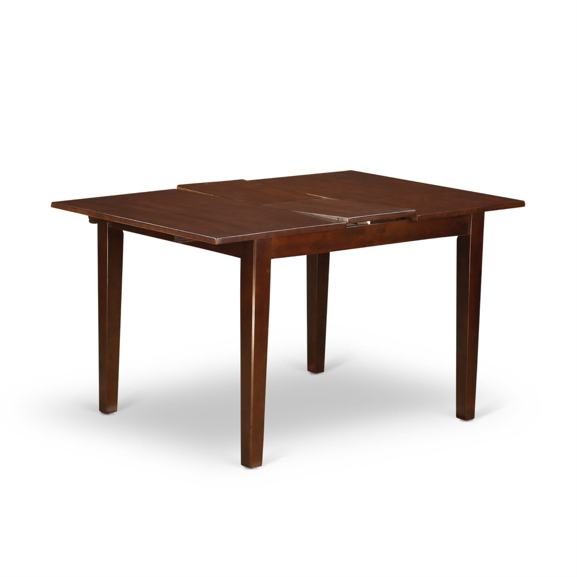 East West Furniture MLDU5D-MAH-LC 5 Piece Dining Room Set Includes a Rectangle Kitchen Table with Butterfly Leaf and 2 Faux Leather Dining Chairs with 2 Benches, 36x54 Inch, Mahogany