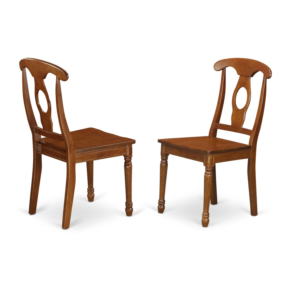 East West Furniture MLNA5-SBR-W 5 Piece Kitchen Table & Chairs Set Includes a Rectangle Dining Table with Butterfly Leaf and 4 Dining Room Chairs, 36x54 Inch, Saddle Brown