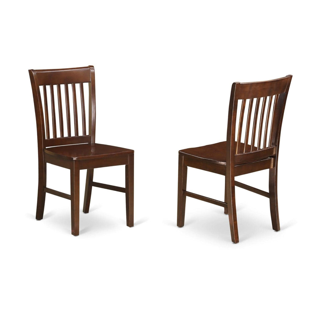 East West Furniture MLNO5-MAH-W 5 Piece Dining Table Set for 4 Includes a Rectangle Kitchen Table with Butterfly Leaf and 4 Kitchen Dining Chairs, 36x54 Inch, Mahogany
