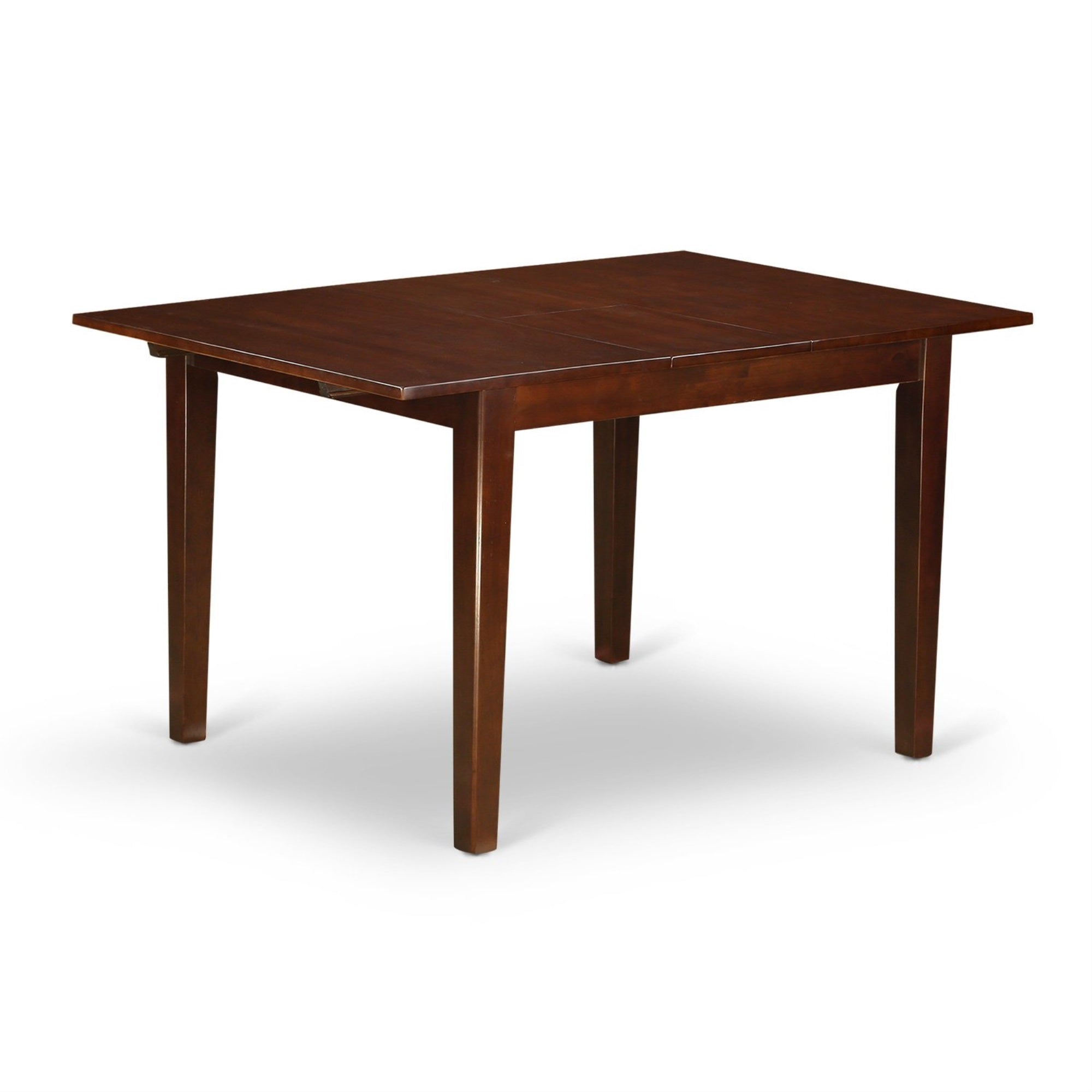 East West Furniture MLNO5C-MAH-W 5 Piece Dining Room Table Set Includes a Rectangle Kitchen Table with Butterfly Leaf and 2 Dining Chairs with 2 Benches, 36x54 Inch, Mahogany