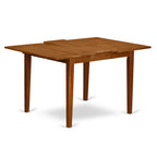 East West Furniture MLPL5-SBR-C 5 Piece Dining Set Includes a Rectangle Dining Room Table with Butterfly Leaf and 4 Linen Fabric Upholstered Chairs, 36x54 Inch, Saddle Brown