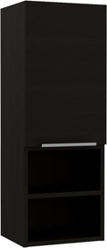 Tuhome Mila Medicine Cabinet, Onedoor Cabinet,Two Internal Shelves, Two External Shelves,Black, For Bathroom