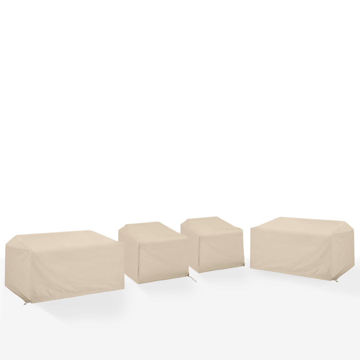 Protective 4Pc Outdoor Furniture Cover Set  Heavy Gauge Vinyl, Drawstring Closure, Fits Wicker Loveseats & Patio Chairs