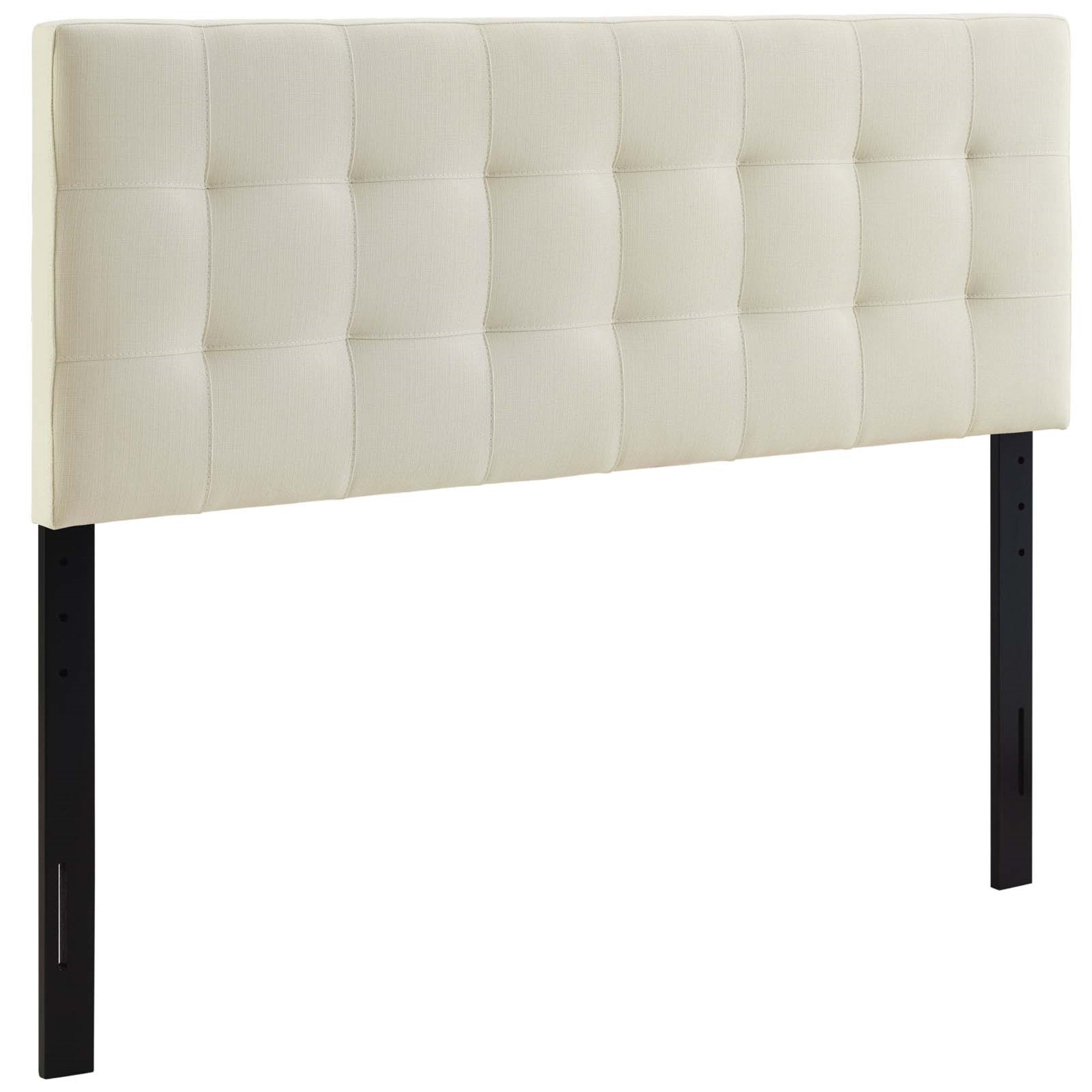 Ergode Lily Queen Upholstered Linen Fabric Tufted Headboard - Elegant and Durable Ivory Headboard for Contemporary Bedroom Decor
