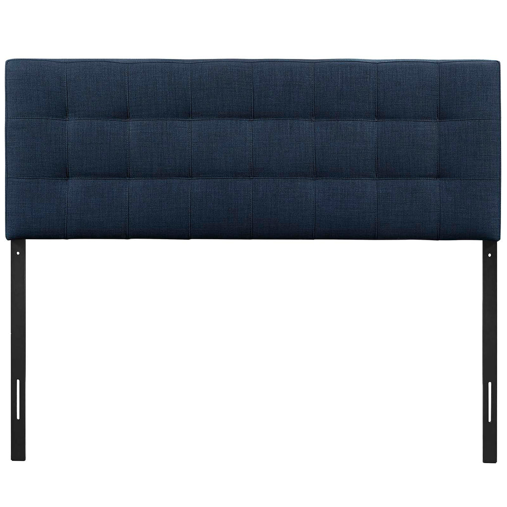 Modway Lily Tufted Linen Fabric Upholstered Queen Headboard in Navy