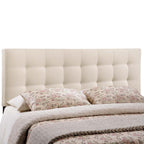 Modway Lily Tufted Linen Fabric Upholstered King Headboard in Ivory