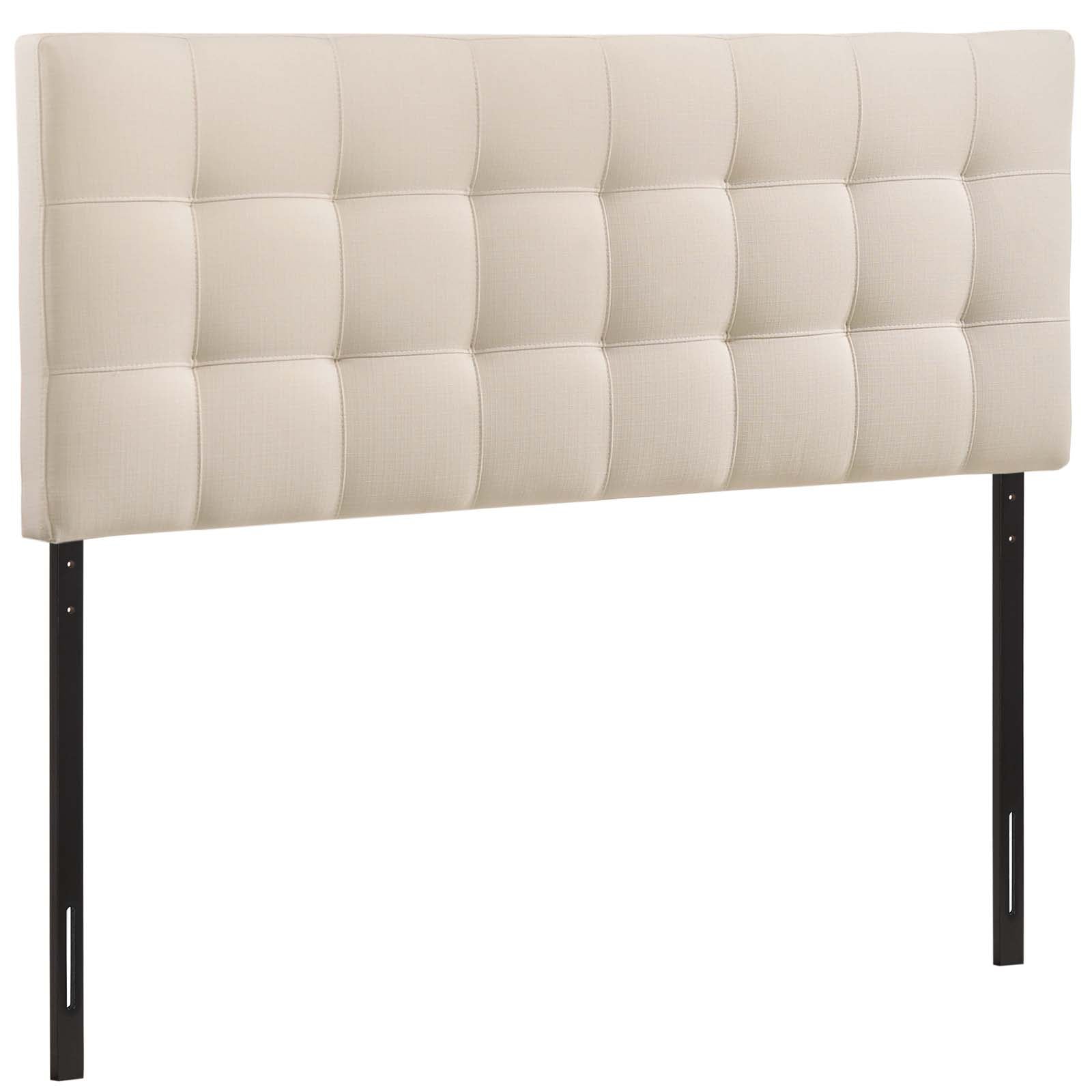 Modway Lily Tufted Linen Fabric Upholstered King Headboard in Ivory