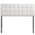 Modway Lily Tufted Faux Leather Upholstered King Headboard in White