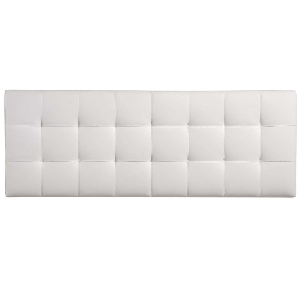 Modway Lily Tufted Faux Leather Upholstered King Headboard in White