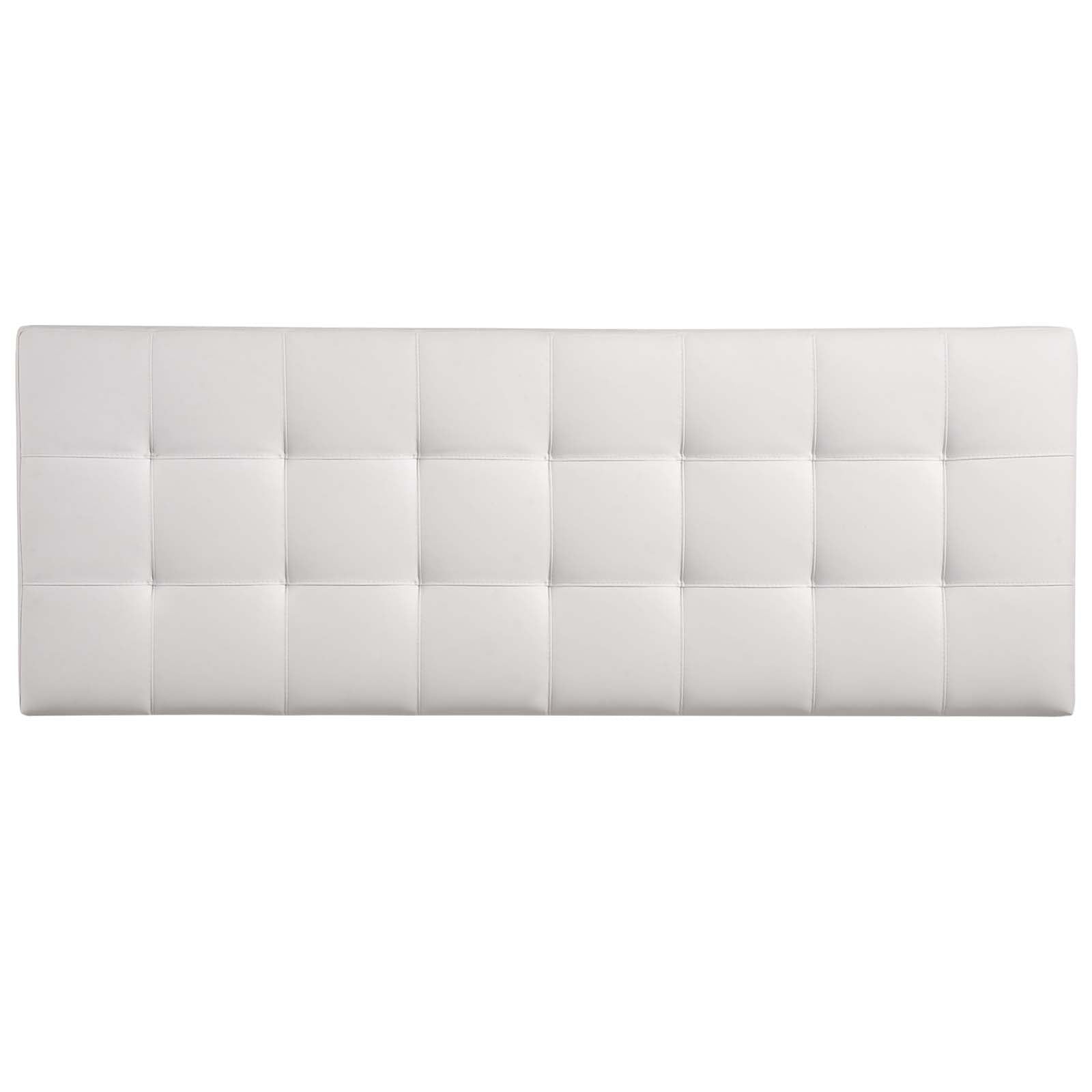 Modway Lily Tufted Faux Leather Upholstered King Headboard in White