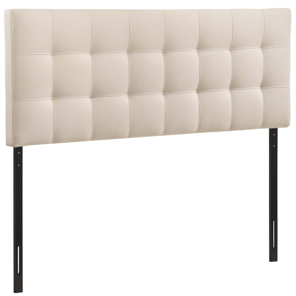 Modway Lily Tufted Linen Fabric Upholstered Full Headboard in Ivory