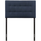 Modway Lily Tufted Linen Fabric Upholstered Twin Headboard in Navy