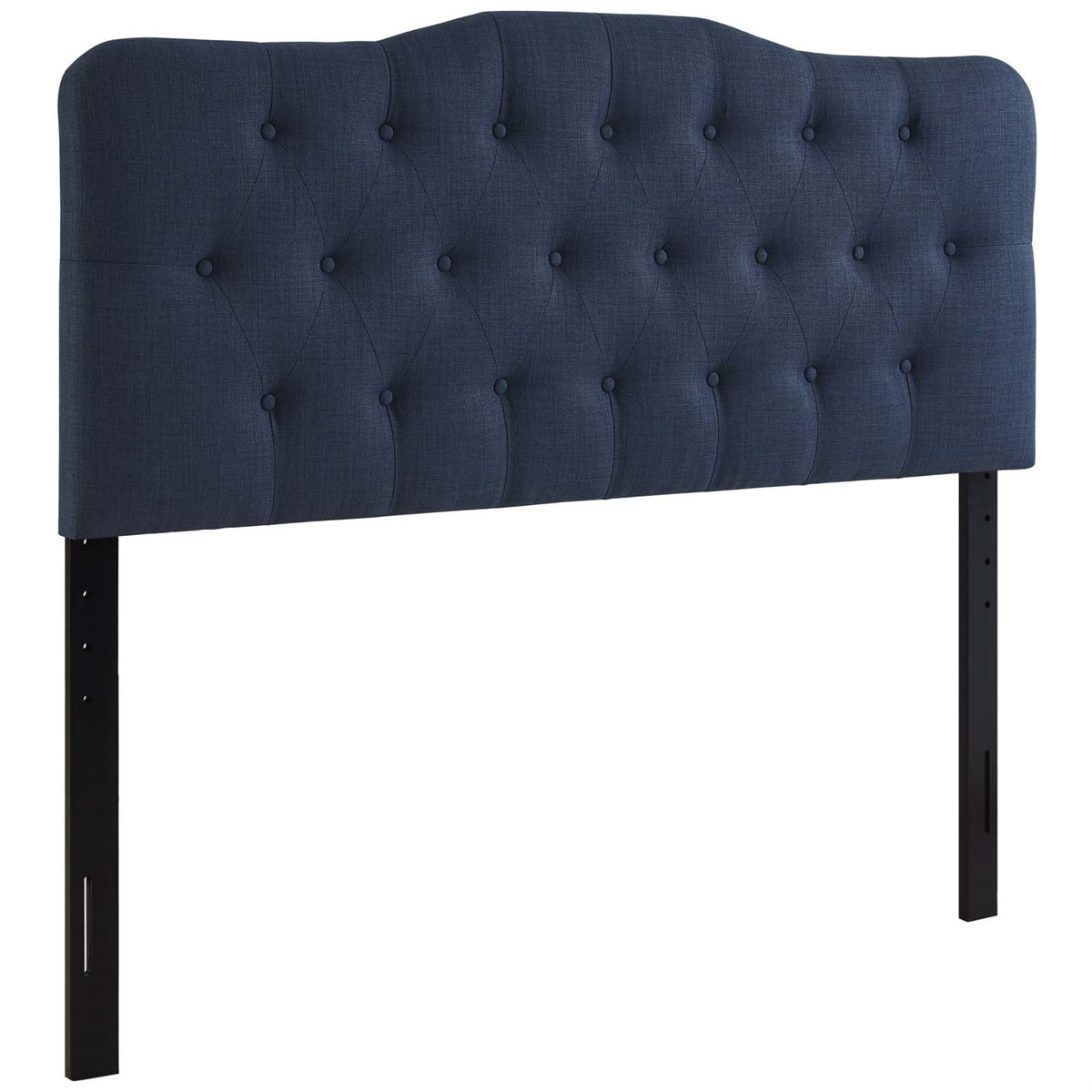 Ergode Annabel Button Tufted Linen Fabric Upholstered Queen Headboard - Navy
