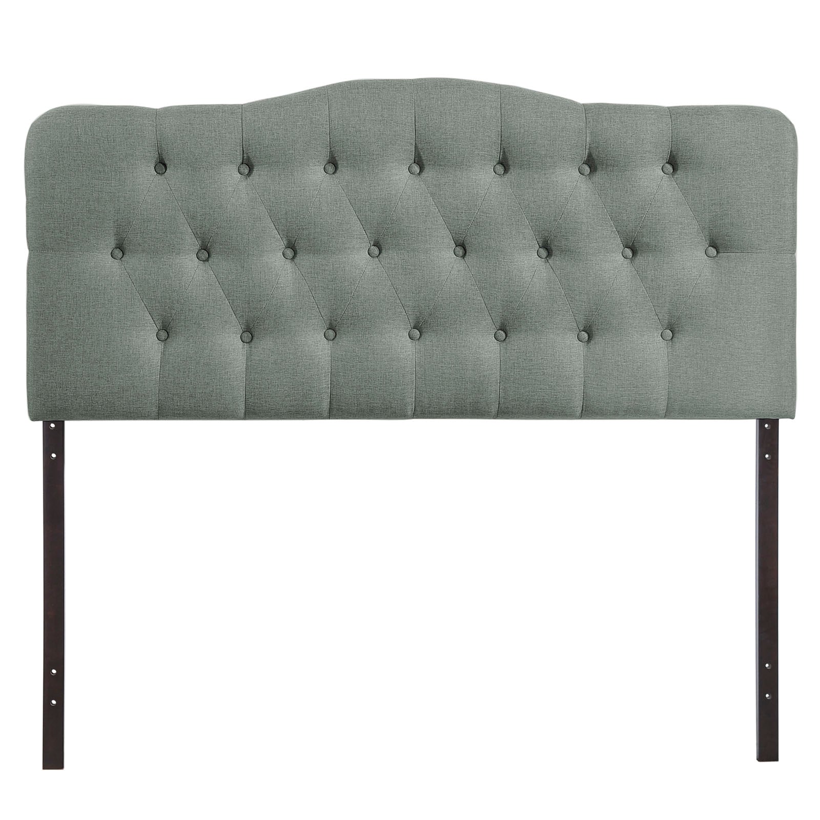 Modway Annabel Tufted Button Linen Fabric Upholstered King Headboard in Gray
