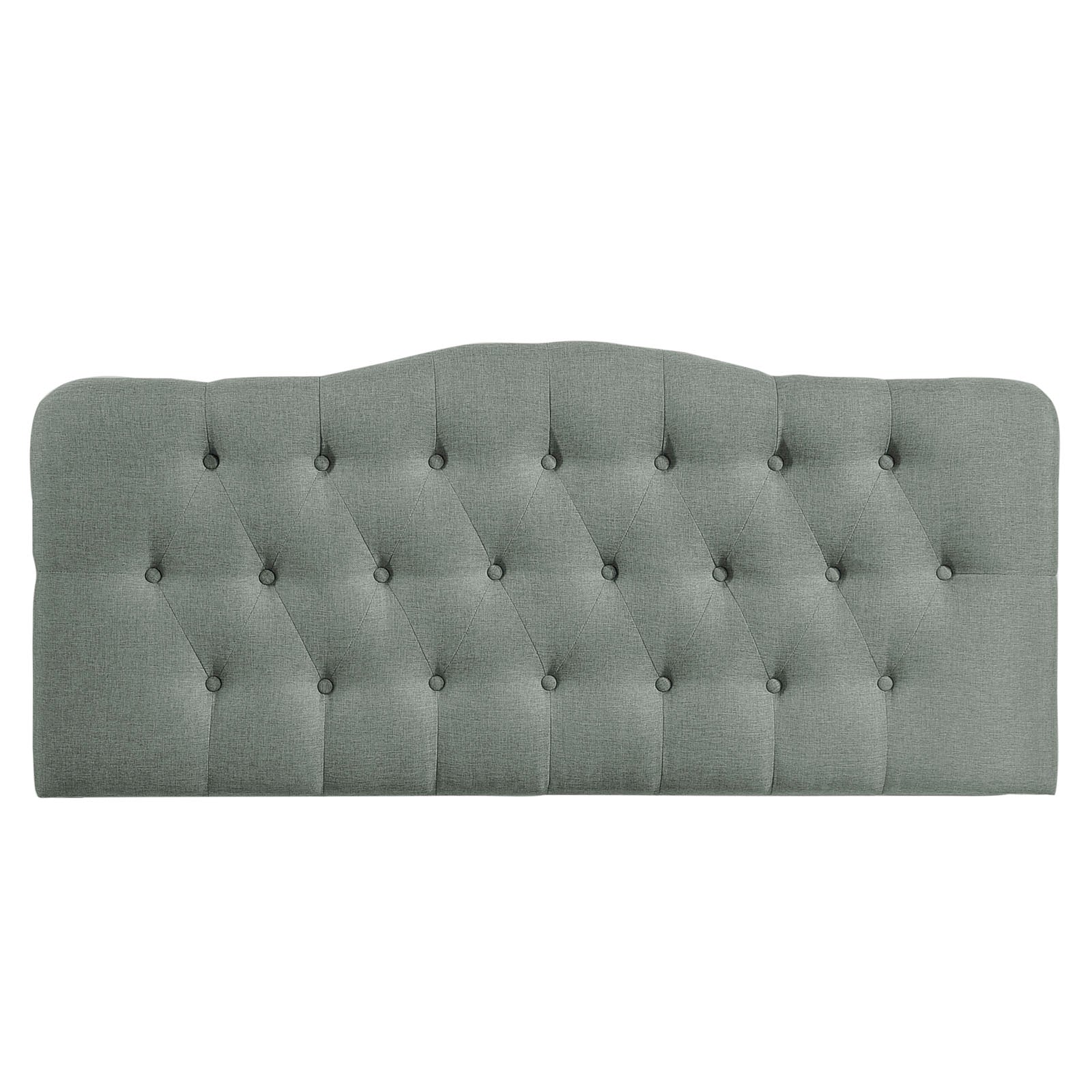 Modway Annabel Tufted Button Linen Fabric Upholstered King Headboard in Gray