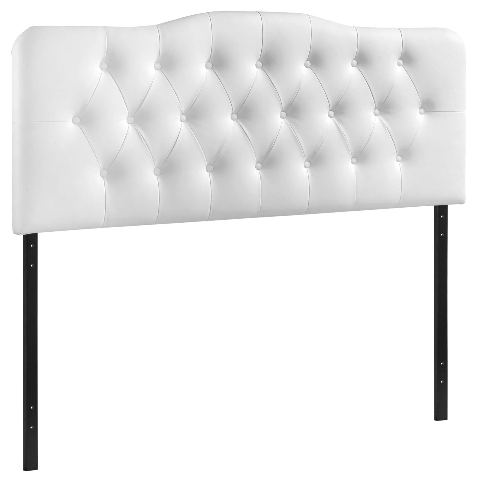 Modway Annabel Tufted Button Faux Leather Upholstered King Headboard in White