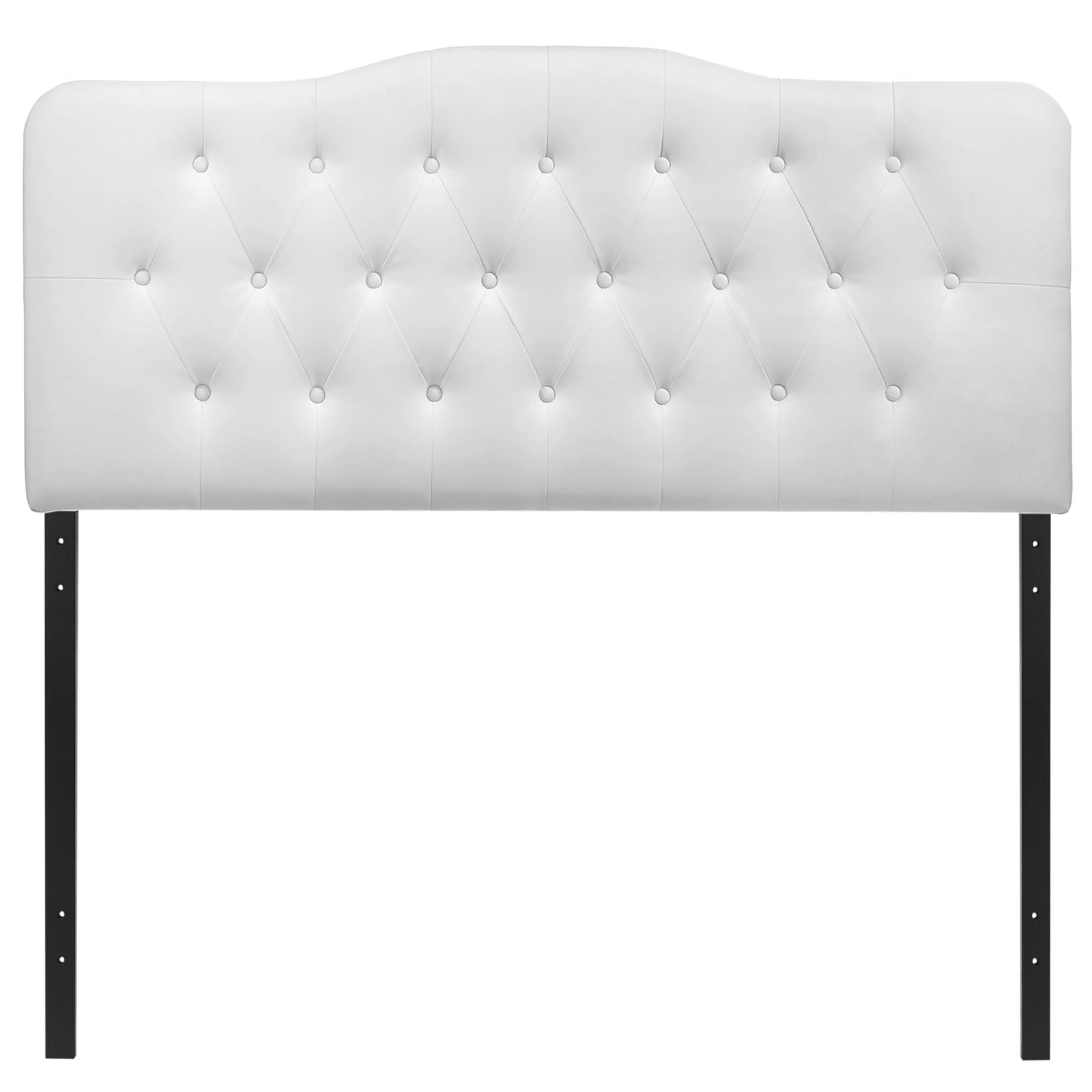 Modway Annabel Tufted Button Faux Leather Upholstered King Headboard in White