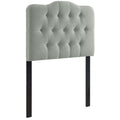 Ergode Annabel Button Tufted Linen Fabric Twin Headboard - Enhance Dorm, Kid, Teen or Guest Bedroom Ambiance - Elegant Design, L