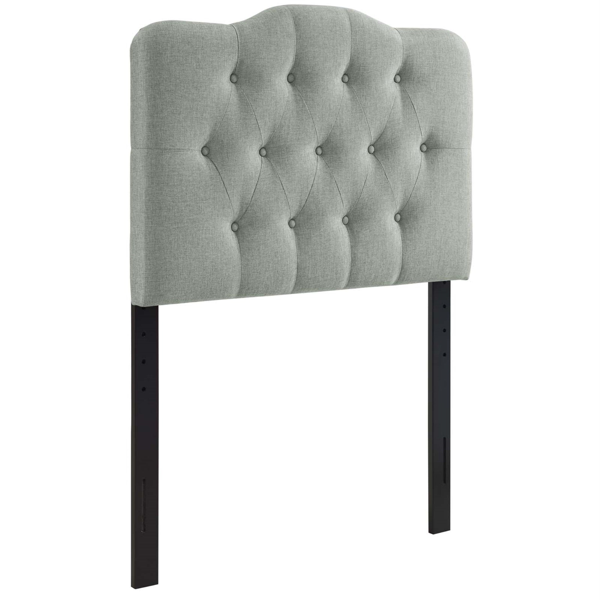 Ergode Annabel Button Tufted Linen Fabric Twin Headboard - Enhance Dorm, Kid, Teen or Guest Bedroom Ambiance - Elegant Design, L
