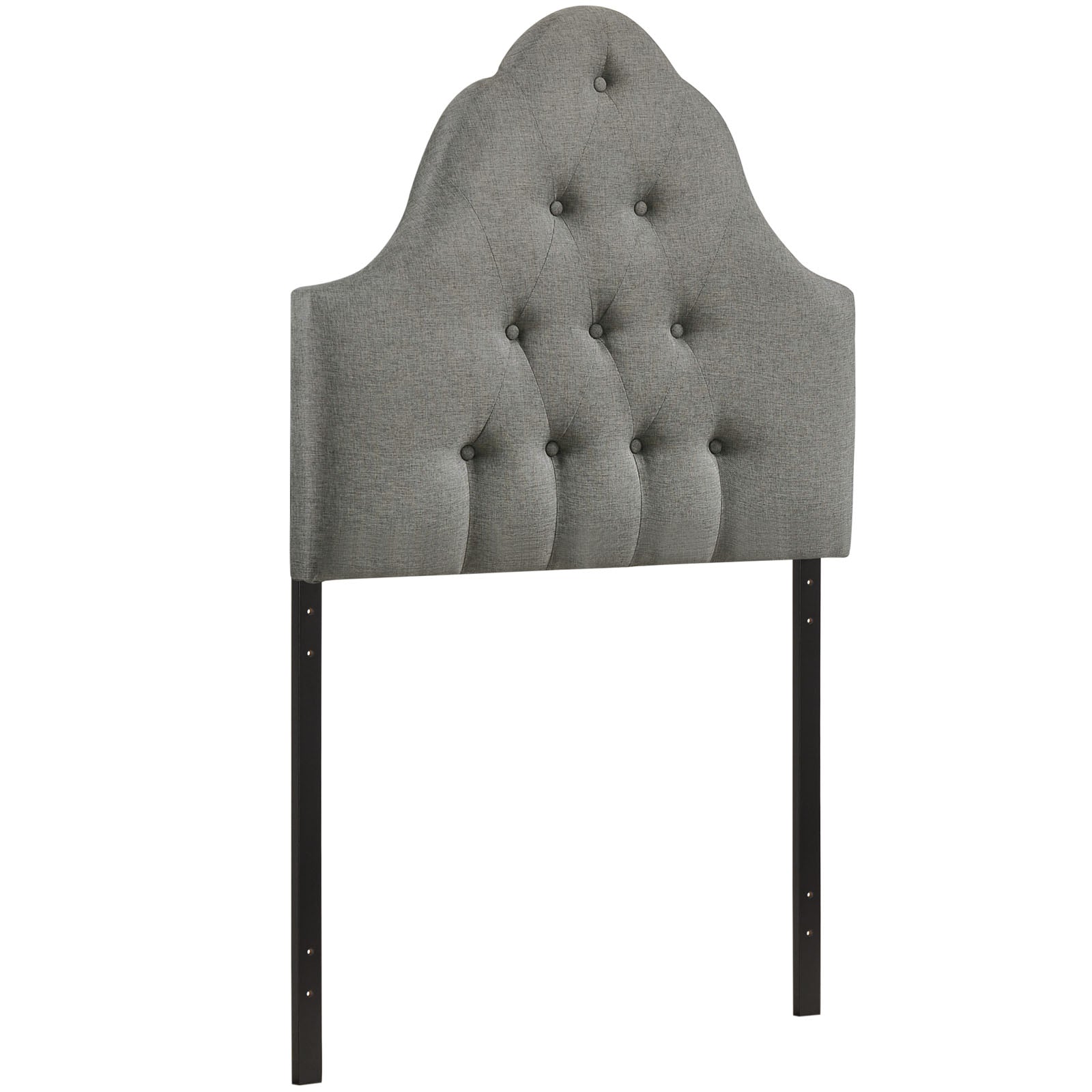 Modway Sovereign Tufted Button Linen Fabric Upholstered Twin Headboard in Gray