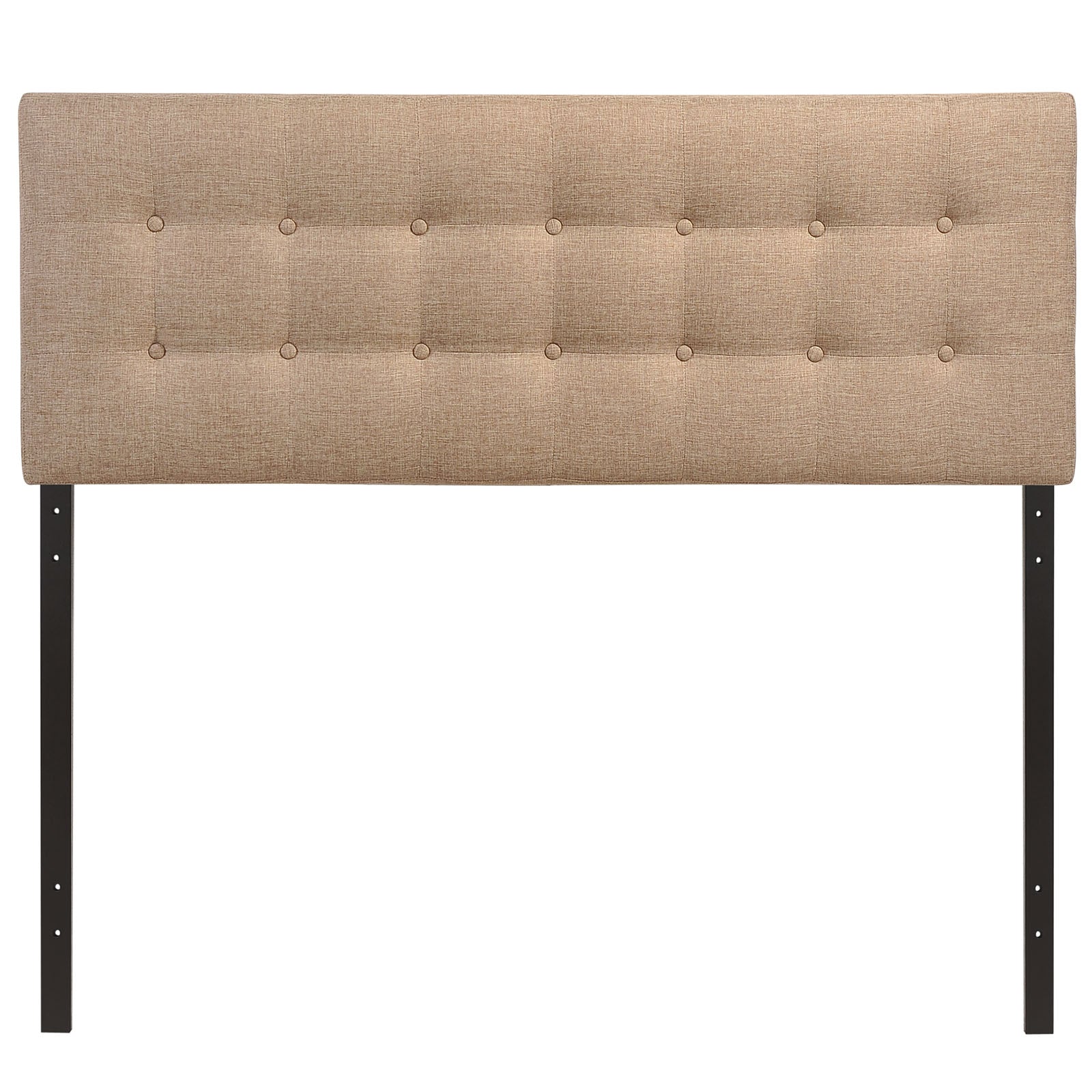Modway Emily Tufted Button Linen Fabric Upholstered Queen Headboard in Beige