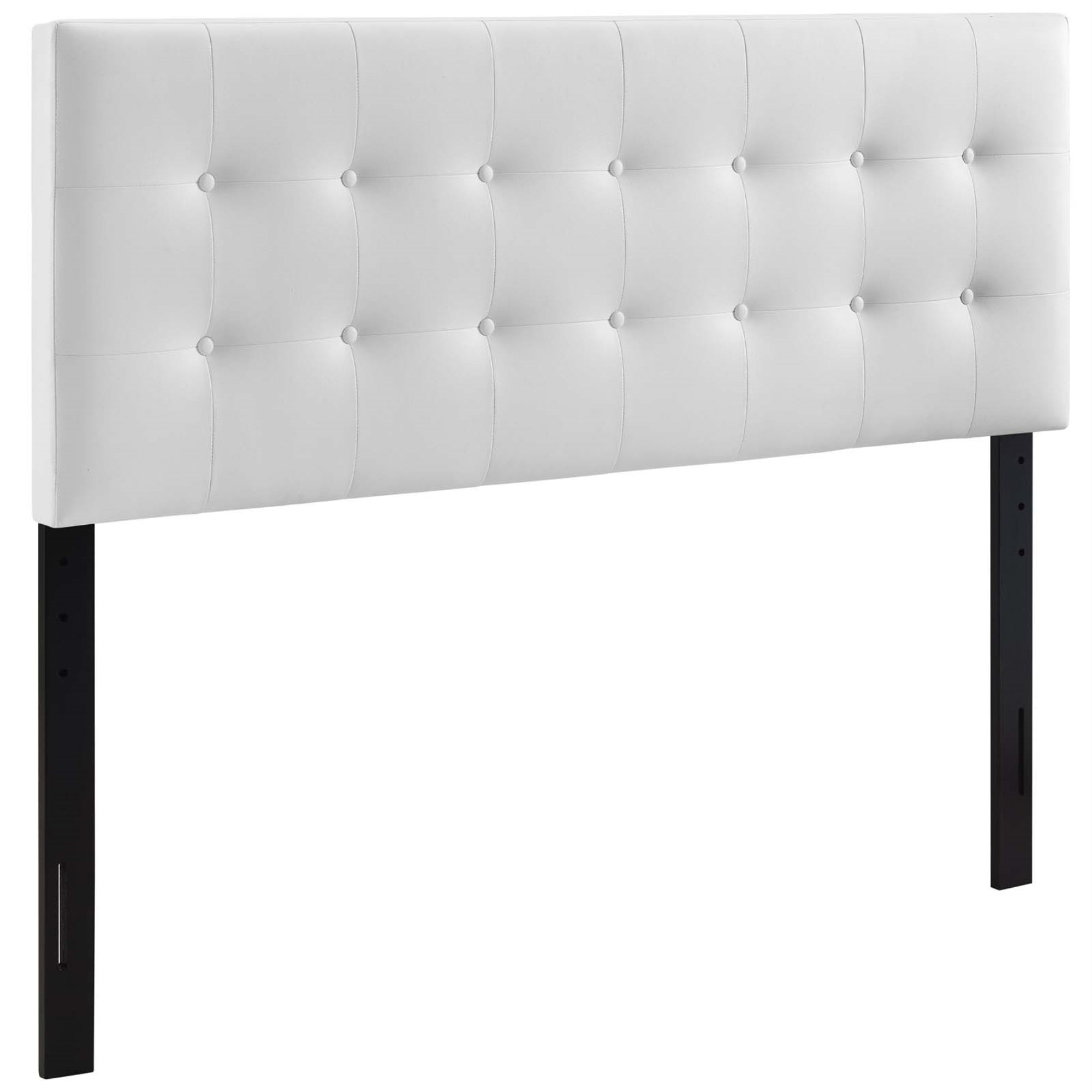 Ergode Emily Button Tufted Faux Leather Upholstered Queen Headboard - Sophisticated and Stylish Bedroom Upgrade