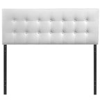 Modway MOD-5173 Emily Tufted Button Faux Leather Upholstered Full Headboard in White
