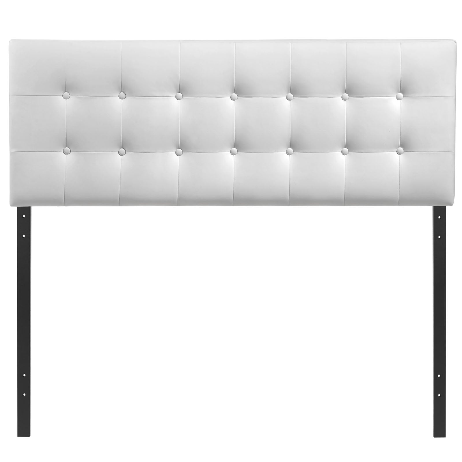 Modway MOD-5173 Emily Tufted Button Faux Leather Upholstered Full Headboard in White