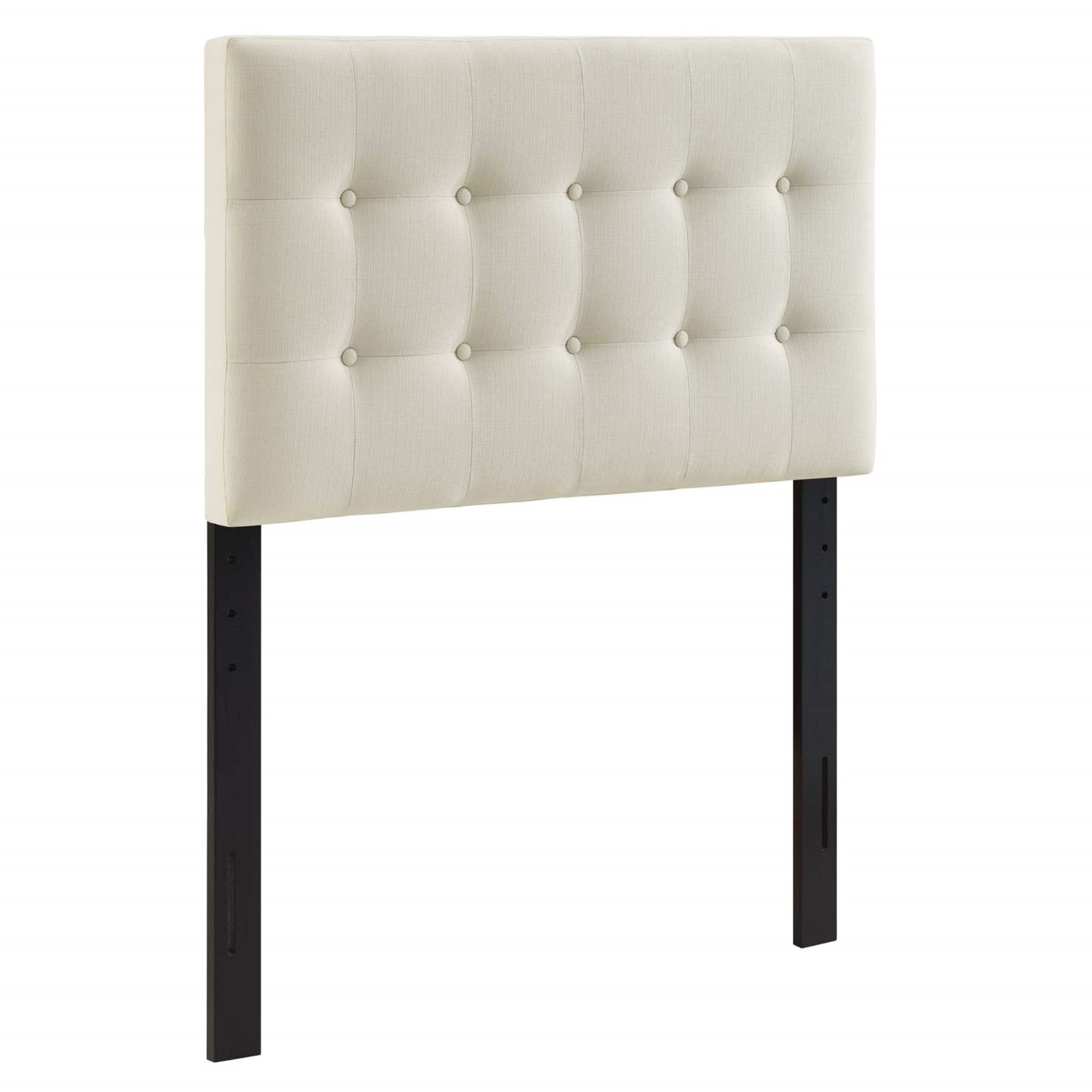 Yardlio Elegant Emily Twin Headboard: Sophisticated Button Tufted Linen Fabric Upholstery