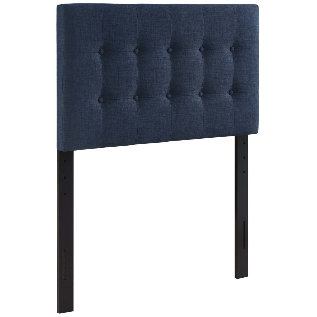 Ergode Emily Button Tufted Linen Fabric Upholstered Twin Headboard - Elegant and Durable Navy Upholstery for Contemporary and Mo