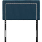 Modway Jessamine Upholstered Fabric Twin Headboard Size with Nailhead Trim in Azure,