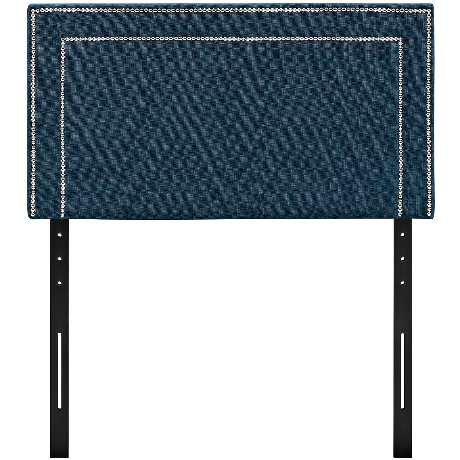 Modway Jessamine Upholstered Fabric Twin Headboard Size with Nailhead Trim in Azure,