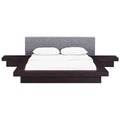 Freja 3 Piece Queen Fabric Bedroom Set  Cappuccino Gray