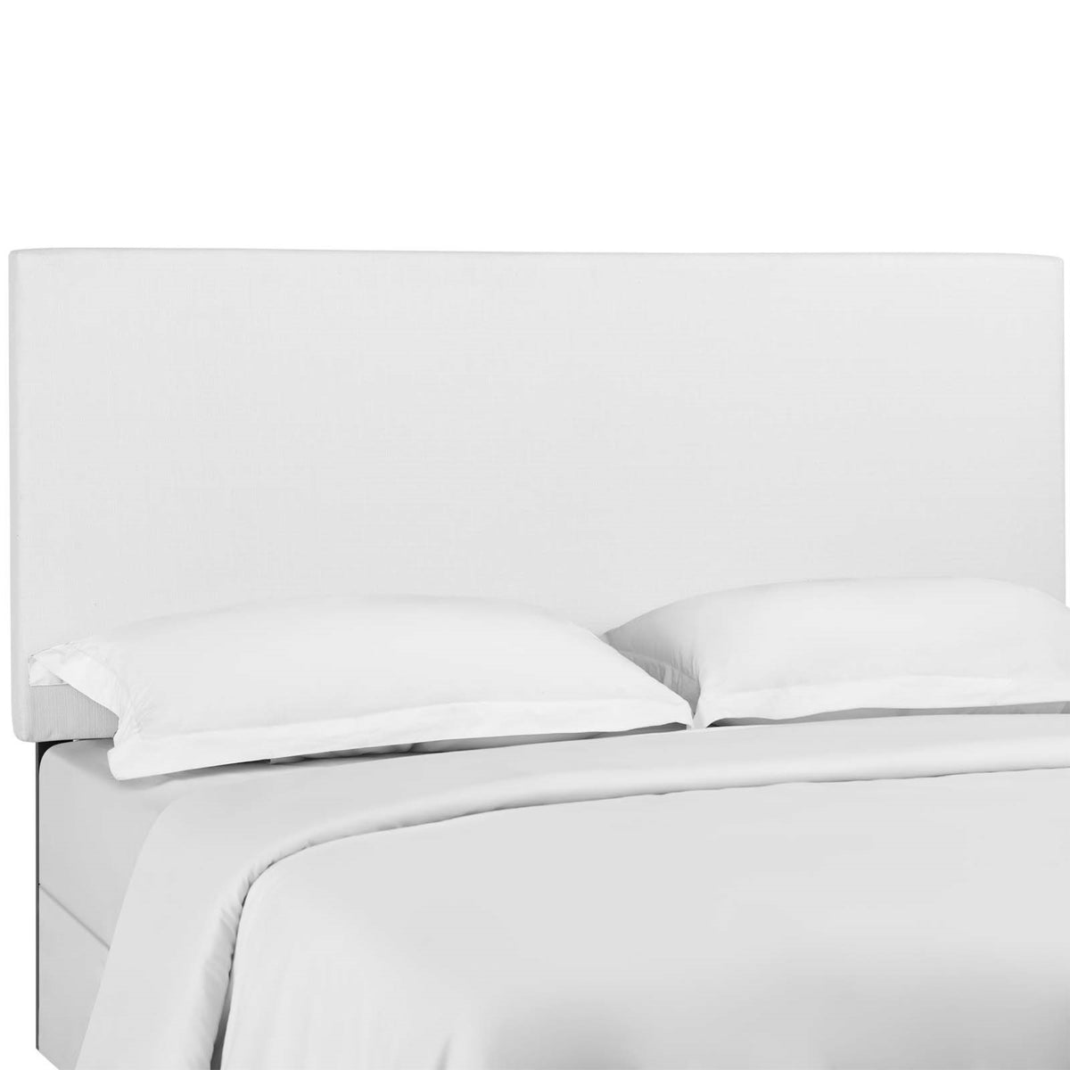 Claire King and Cali/California King Headboard - Sophisticated Tranquility, Linen Fabric Upholstery, Sturdy Frame, Black-Stained