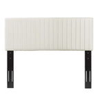 Modway Keira Channel Tufted Performance Velvet Upholstered King Headboard in Ivory