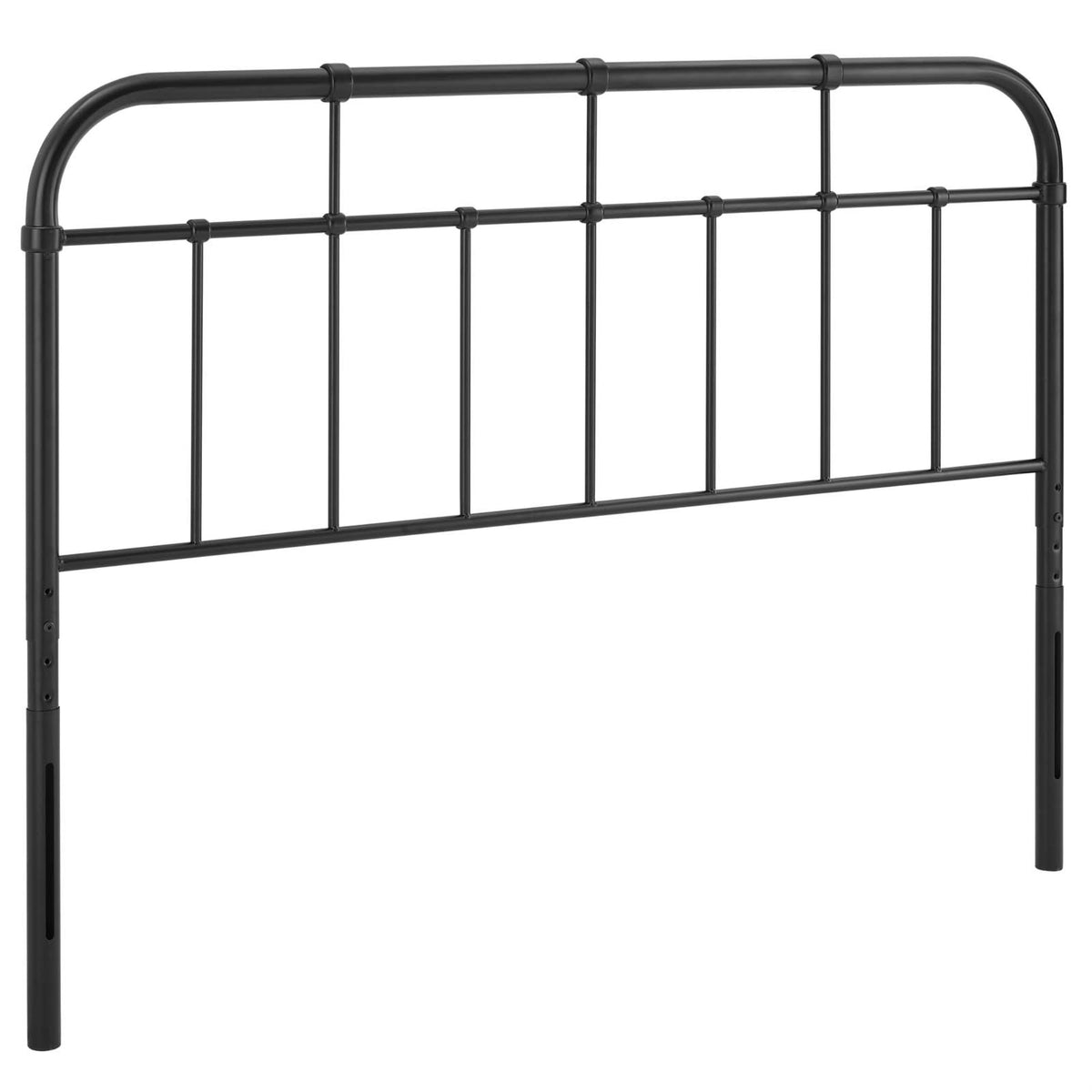 Alessia Queen Metal Headboard  Contemporary Farmhouse Style With Curves & Spindle Detailing, Heightadjustable, Durable Iron Co